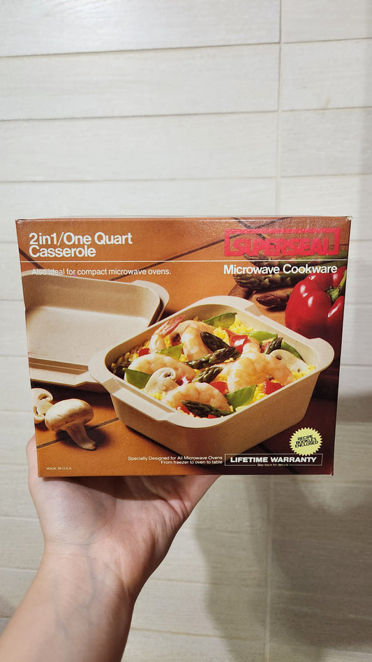 Superseal 1 Quart 2-in-1 Microwave Casserole Dish with Lid
