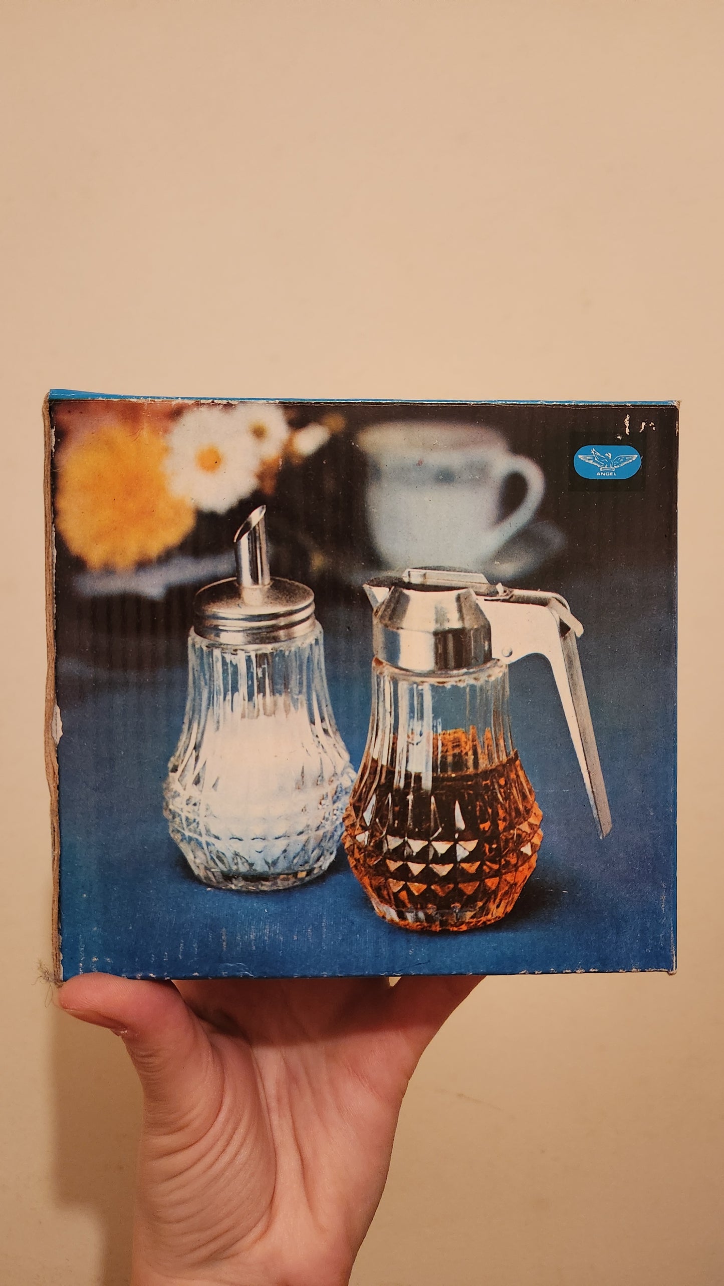 Glass Sugar Shaker and Syrup/Honey Dispenser Set with Chrome Lids