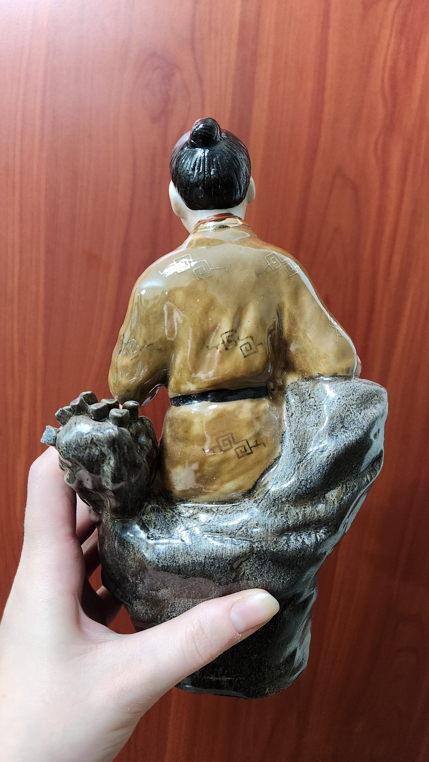 Vintage Jingdezhen Porcelain Figure - Fisherman - Hand Painted - Factory 50
