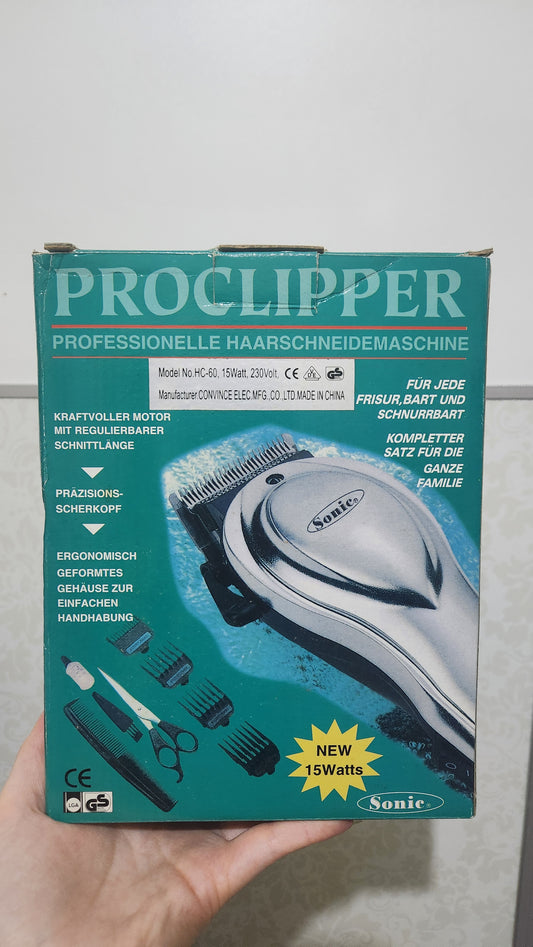 Sonic Pro Clipper HC-60 Professional Hair Clipper Set - 15W Corded