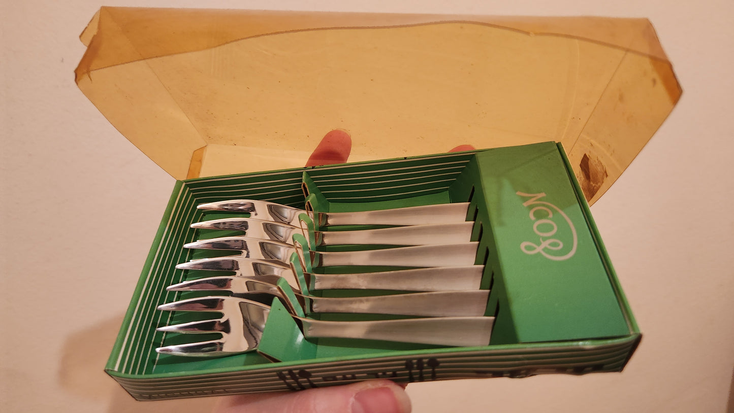 Israeli vintage never used Michsaf stainless steel set of 6 forks