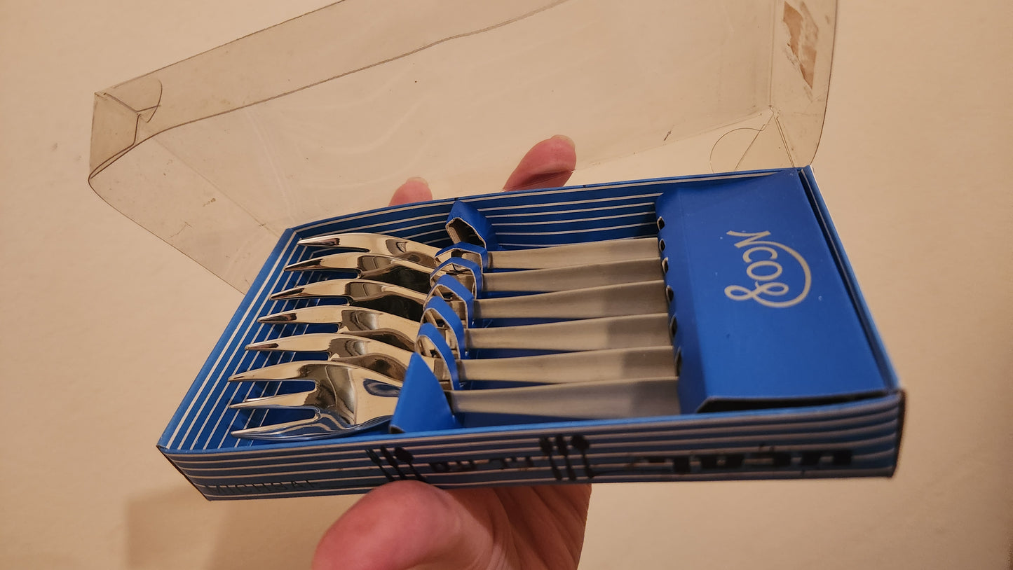 Israeli vintage never used Michsaf stainless steel set of 6 forks
