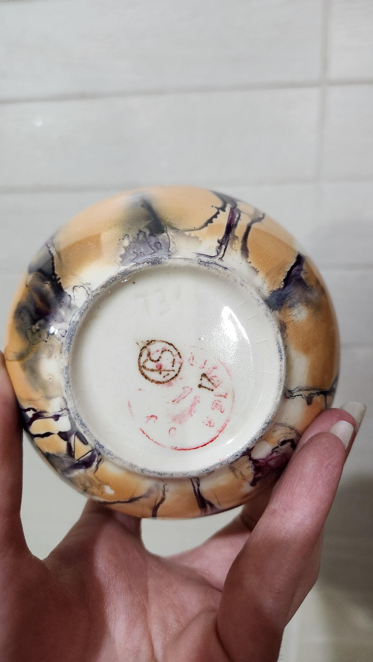 Vintage 1960s Sighișoara glazed ceramic lusterware serving set