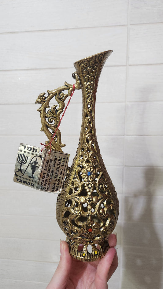 Vintage Tamar decorative brass pitcher