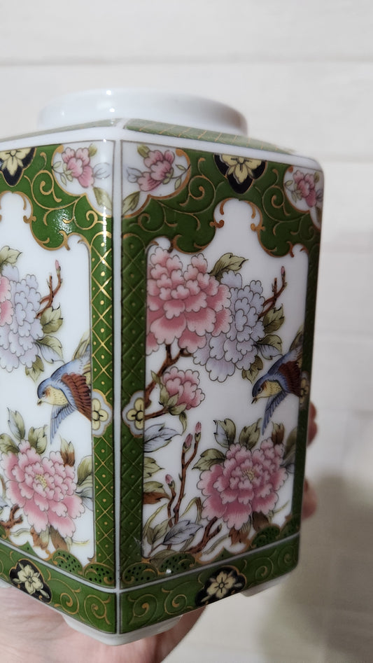 Arnart Imports "Oriental Garden" hexagonal ginger jar