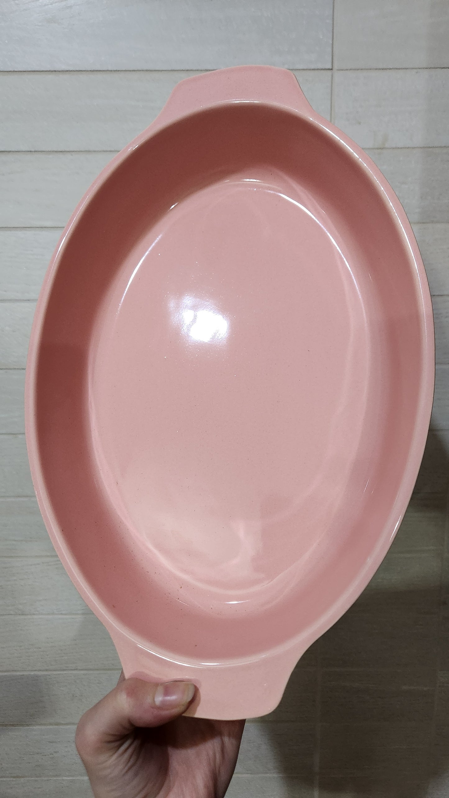 Artexport Portugal oval serving platter in pink ceramic
