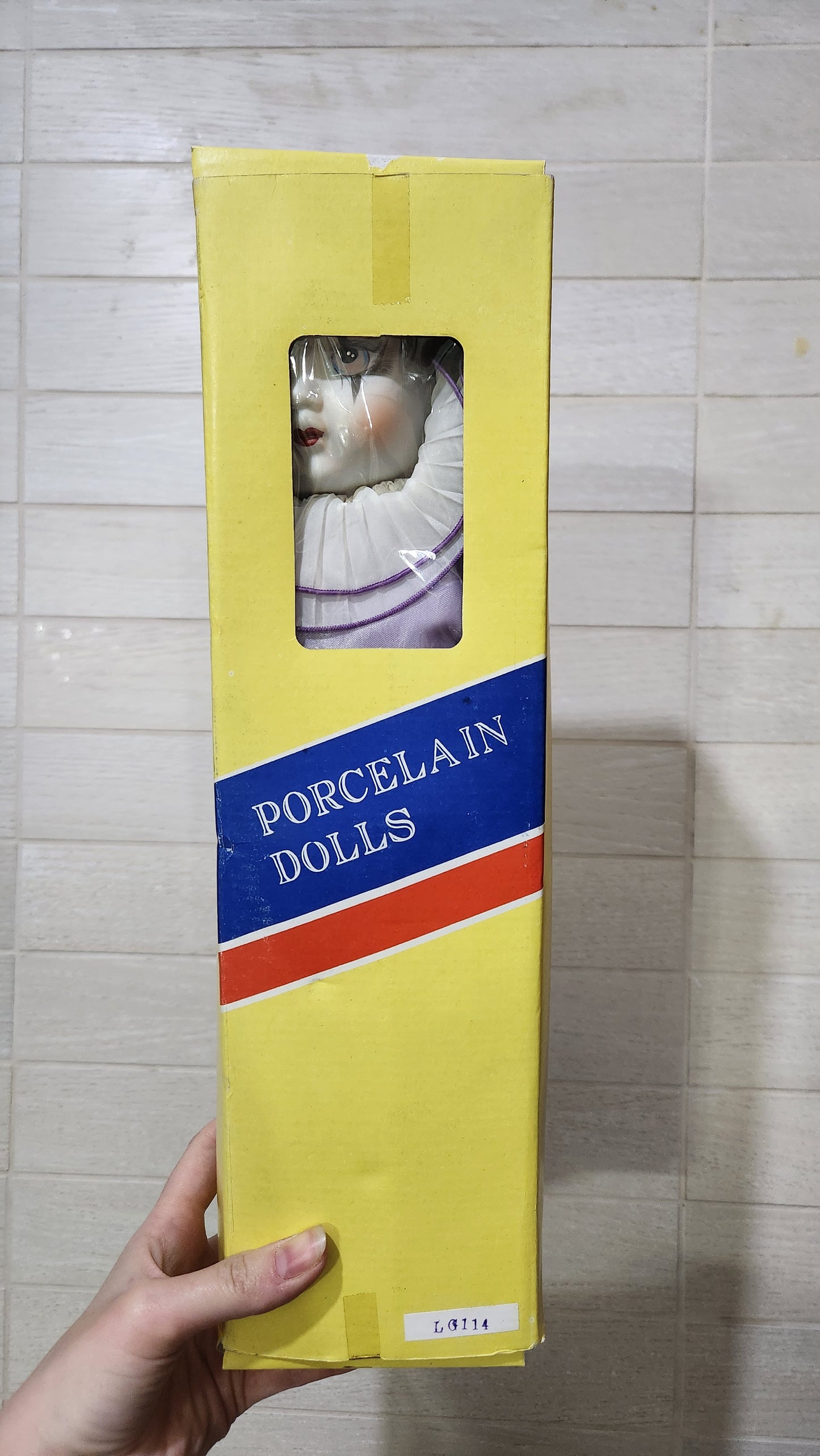 Vintage 70s Pierrot porcelain clown doll