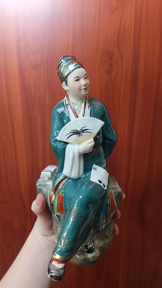 Vintage Jingdezhen Porcelain Figure - Chinese Scholar - Hand Painted - Factory 5
