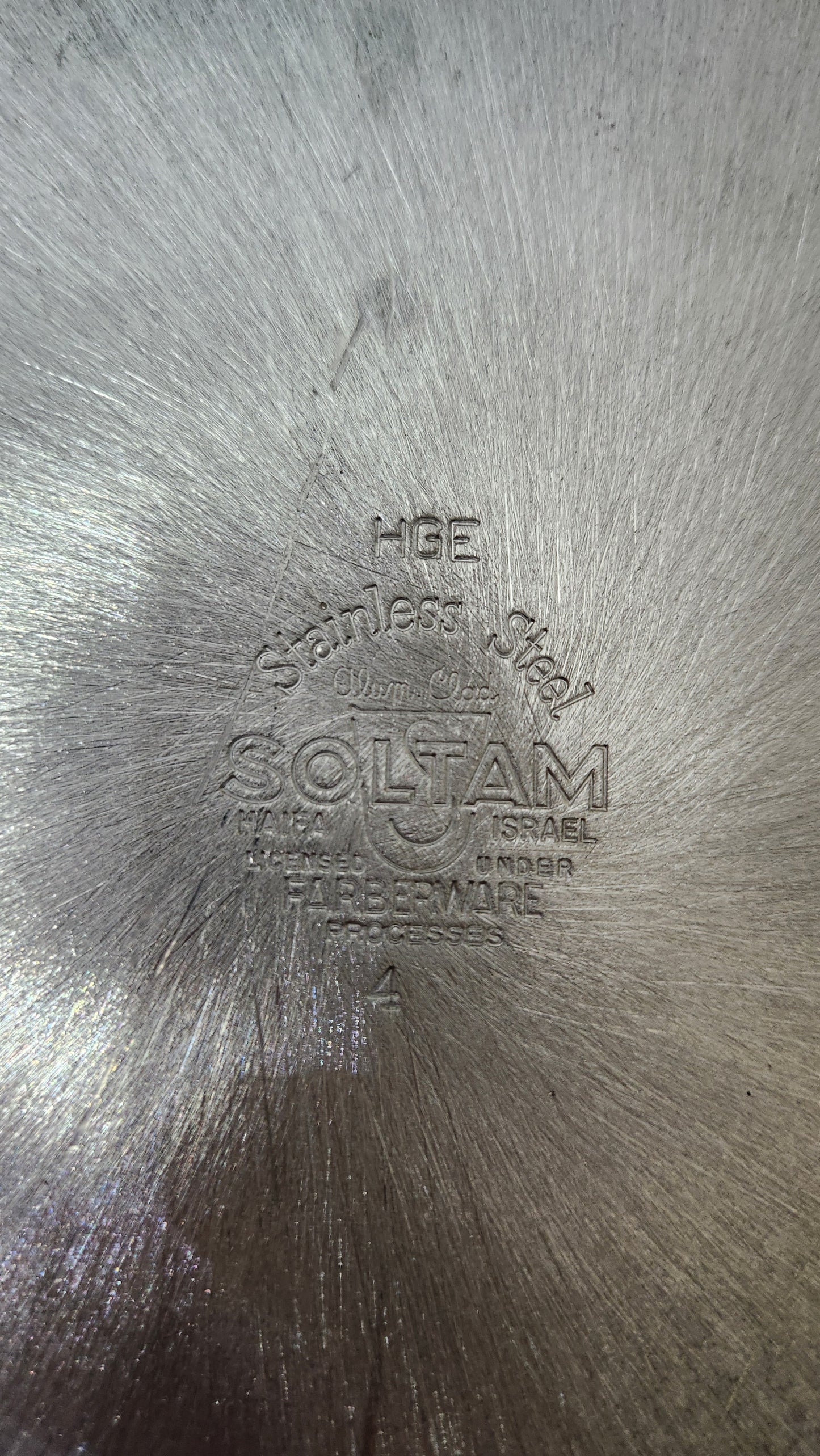 Vintage unused 4 liter soltam stainless steel pot