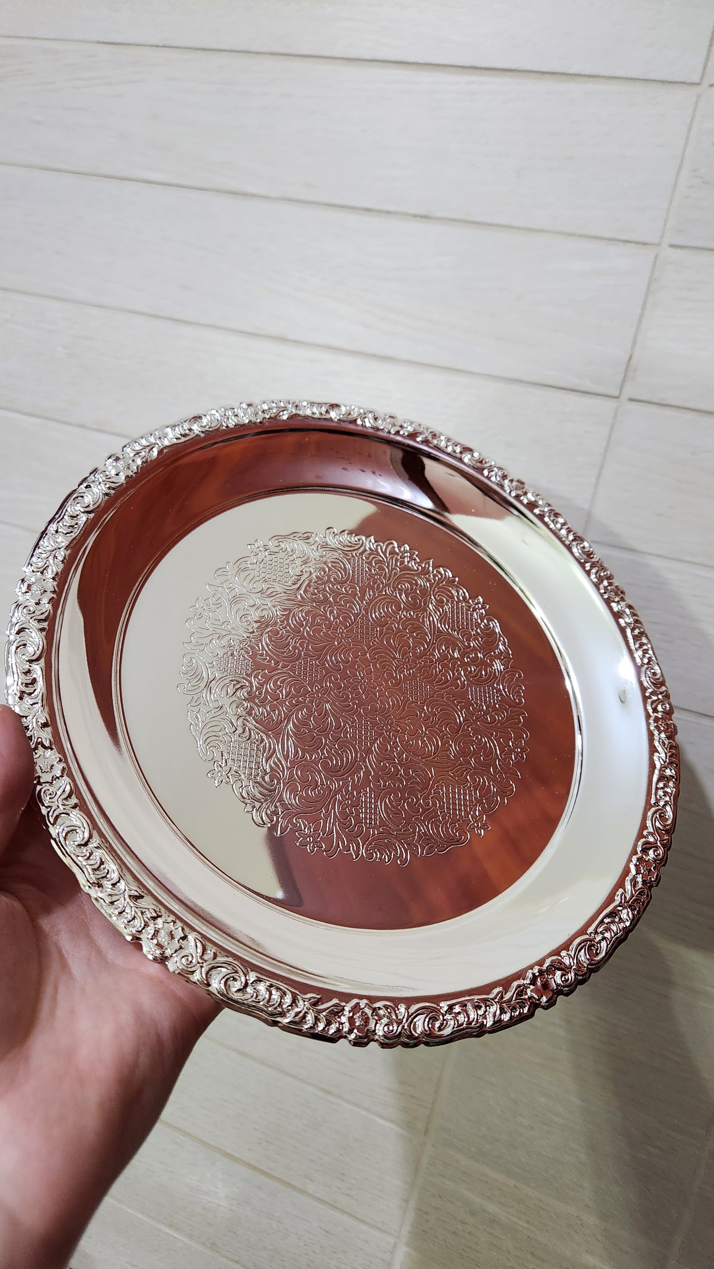 Queen Anne Silver Plated & Cut Glass 3-Section Dish
