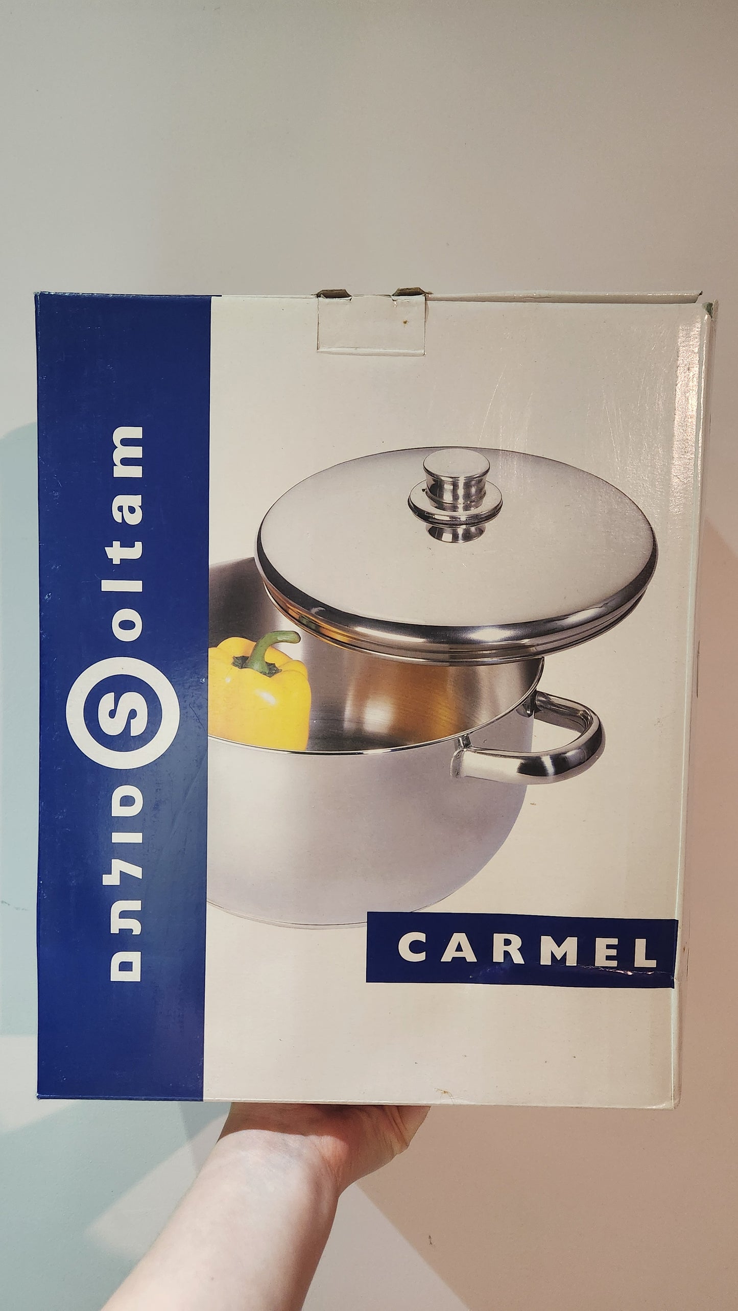 Vintage unopened 6 liter soltam stainless steel pot