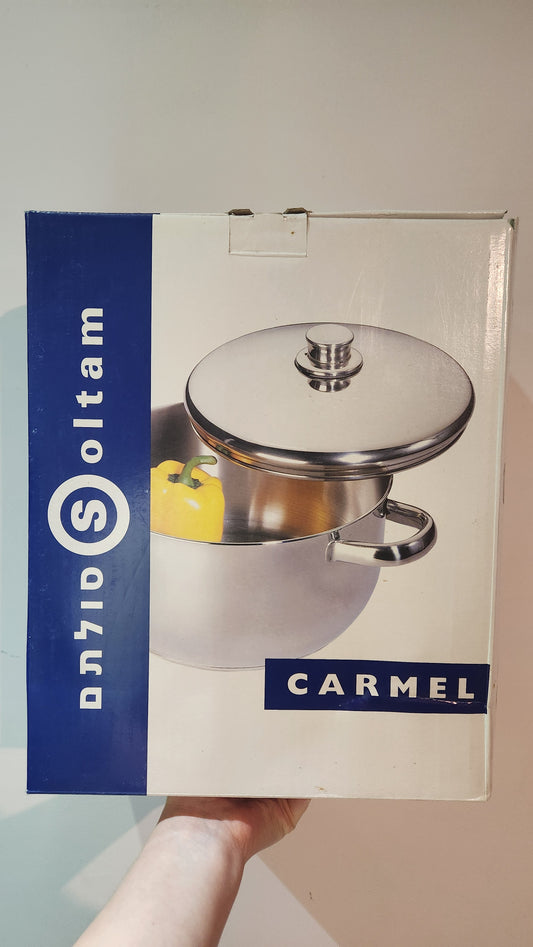Vintage unopened 6 liter soltam stainless steel pot