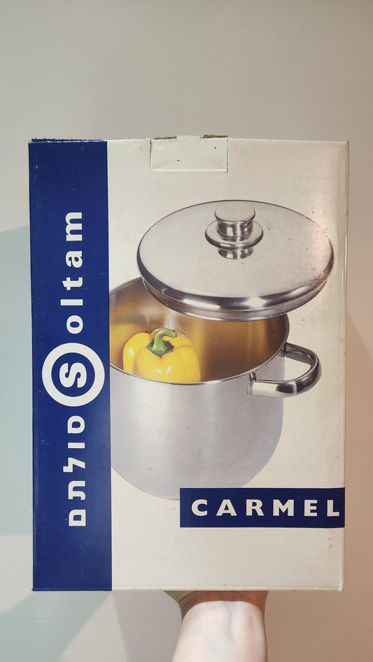 Vintage unopened 5 liter soltam stainless steel pot