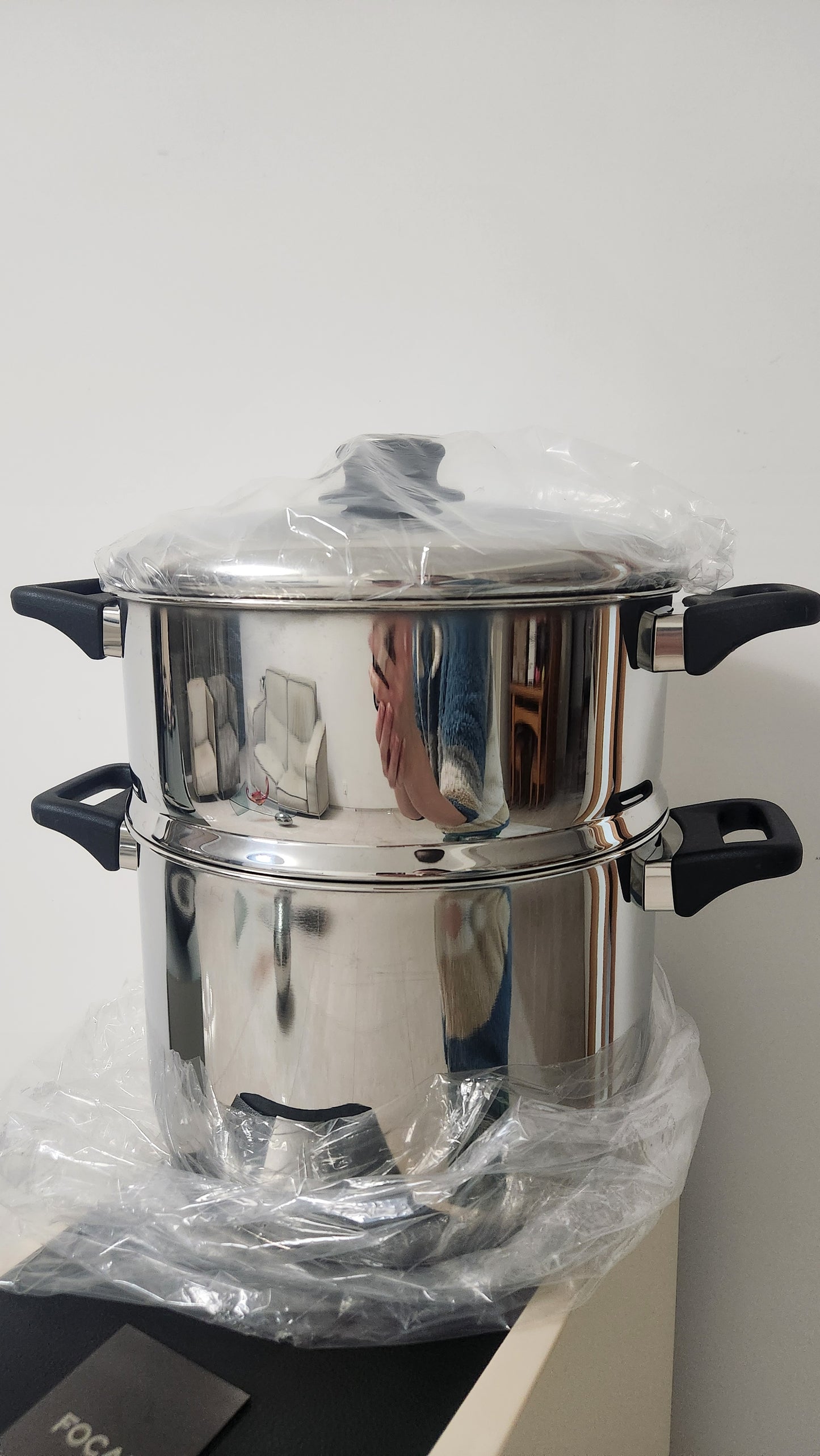 Original vintage Soltam 18/10 Topaz Stainless Steel Couscous & Steamer Pot Set