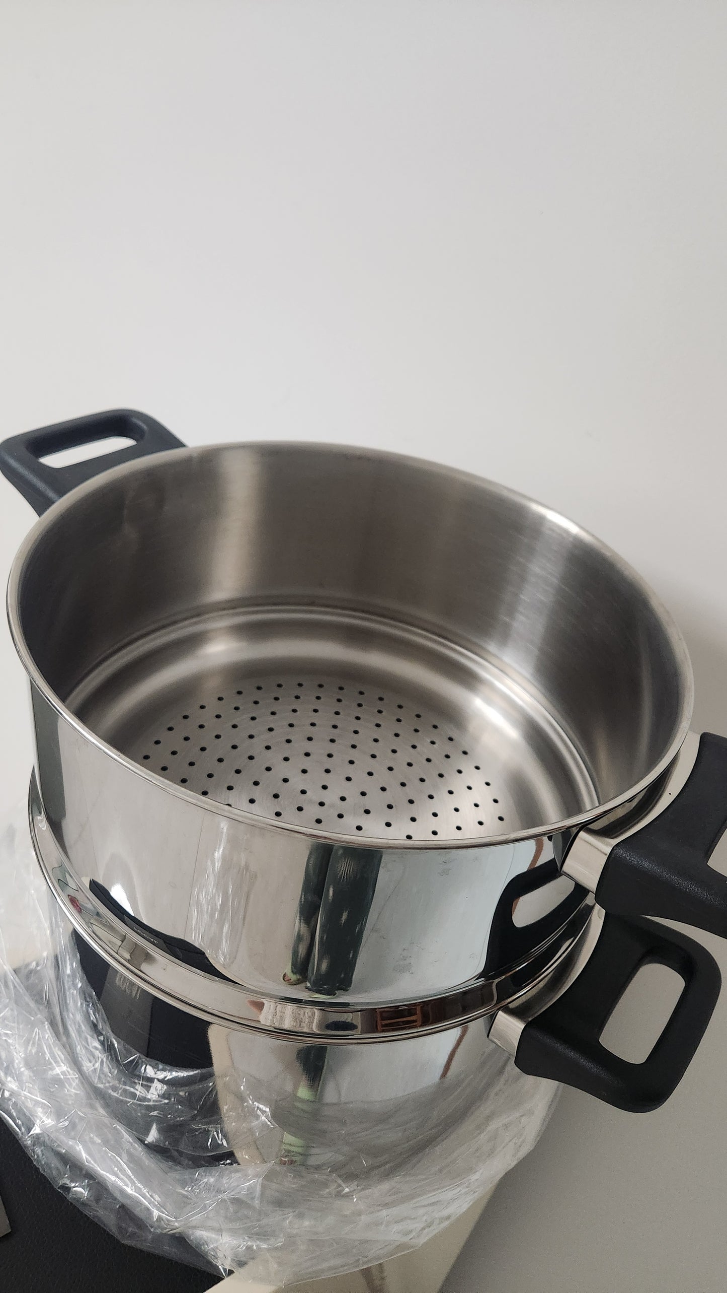 Original vintage Soltam 18/10 Topaz Stainless Steel Couscous & Steamer Pot Set