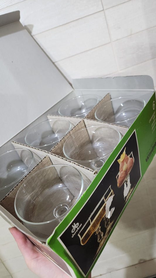 6 Belgium Durobor "Windsor" Champagne Coupes/Cocktail Dessert Glasses