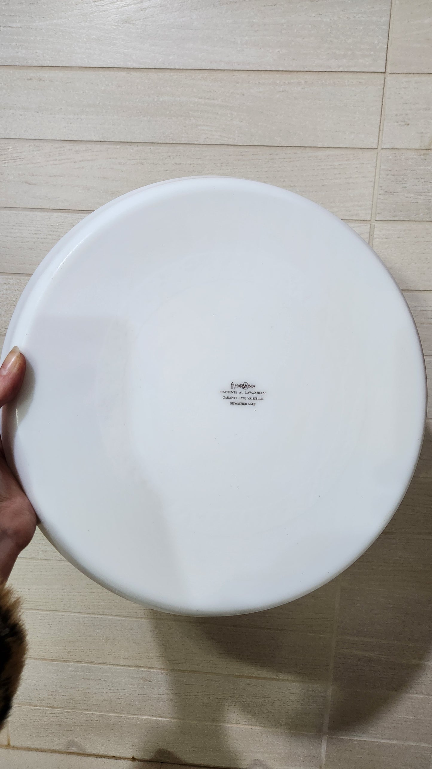 2 Harmonia Spain White Opal Glass Dinner Plates