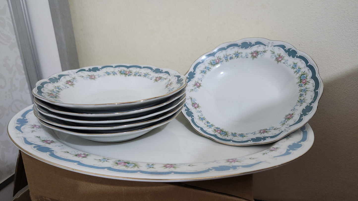 Naaman Porcelain Serving Set - Floral Shirakabe Design (7 Pieces)