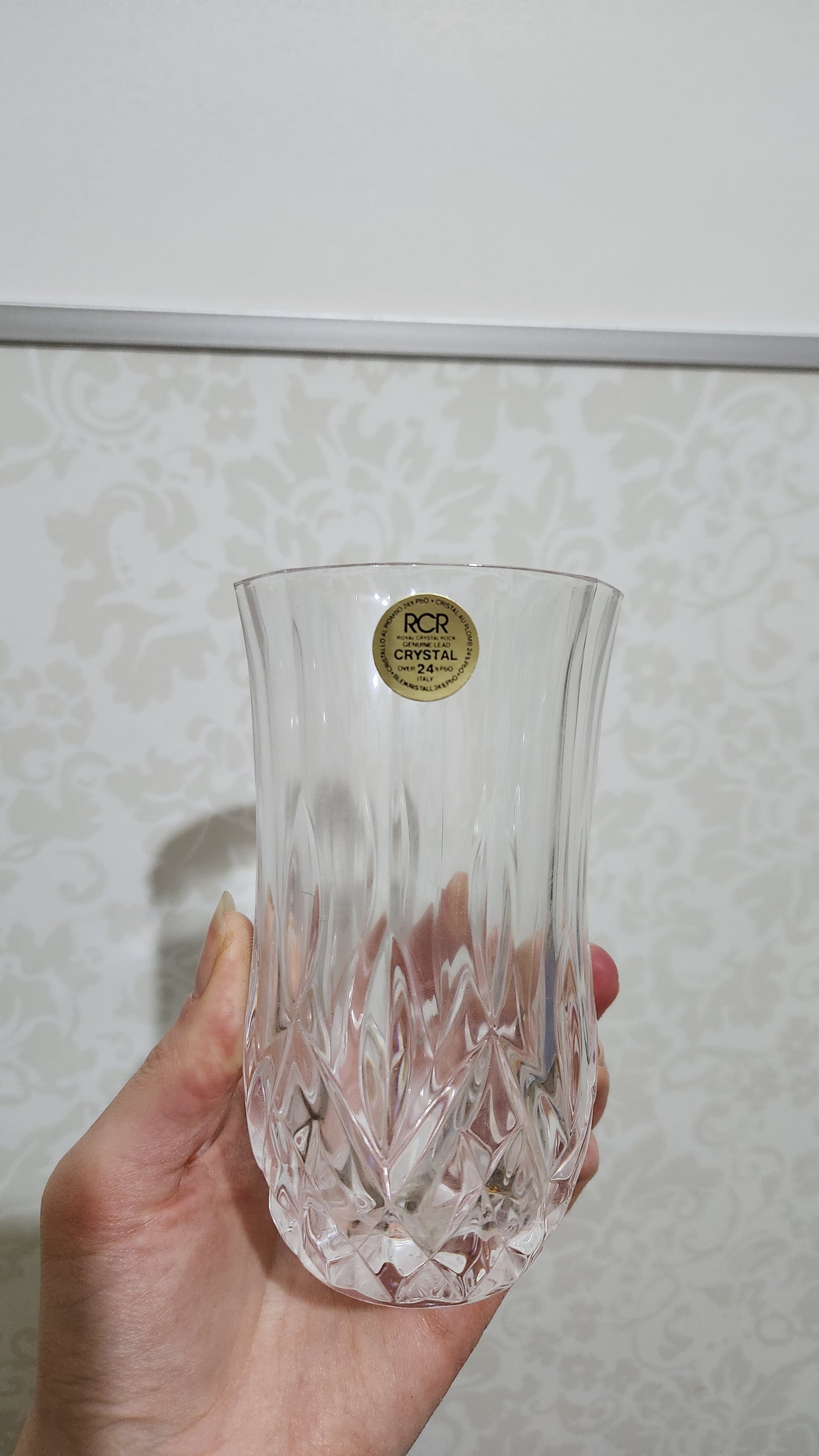 6 RCR Royal Crystal Rock Italian Lead Crystal Highball Glasses