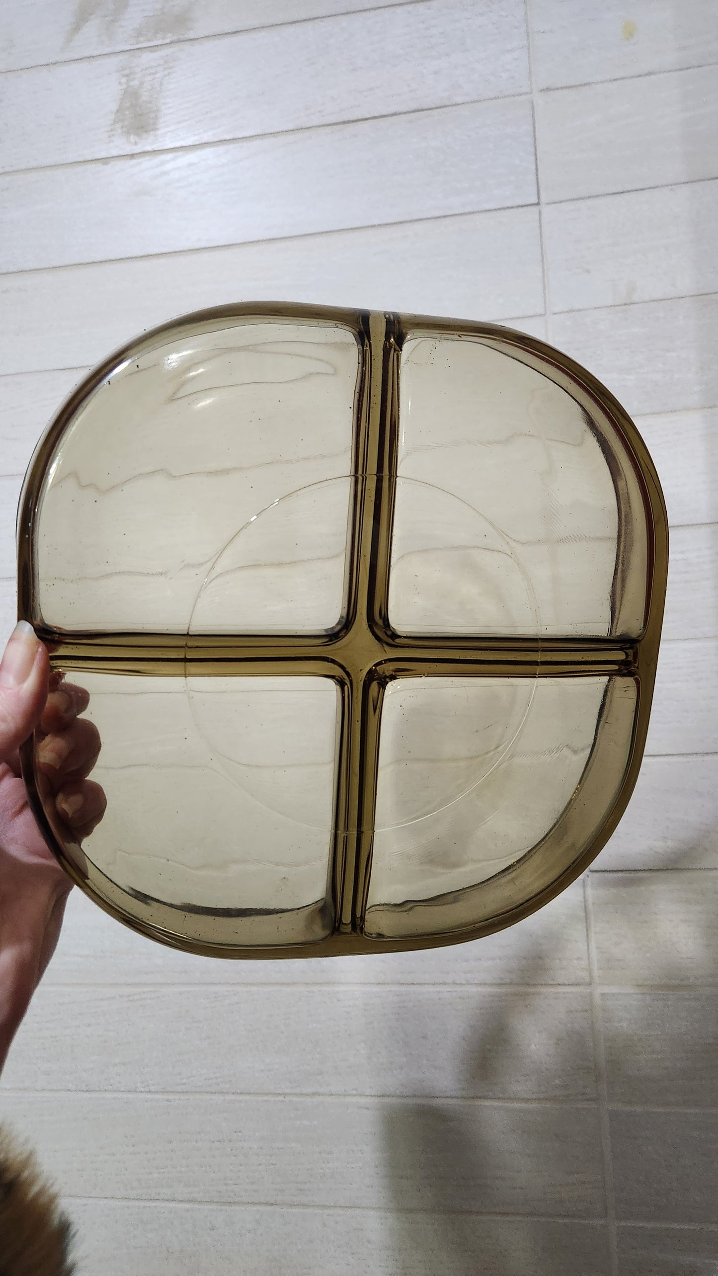 Italian Cabaret MINA Smoked Glass Divided Serving Dish