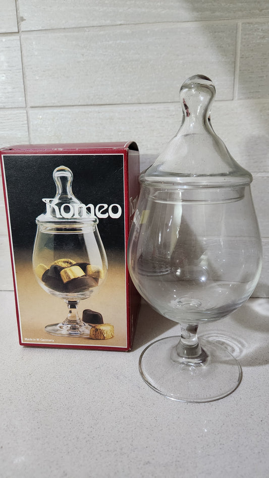 Vintage Romeo Footed Glass Candy Jars - W. Germany