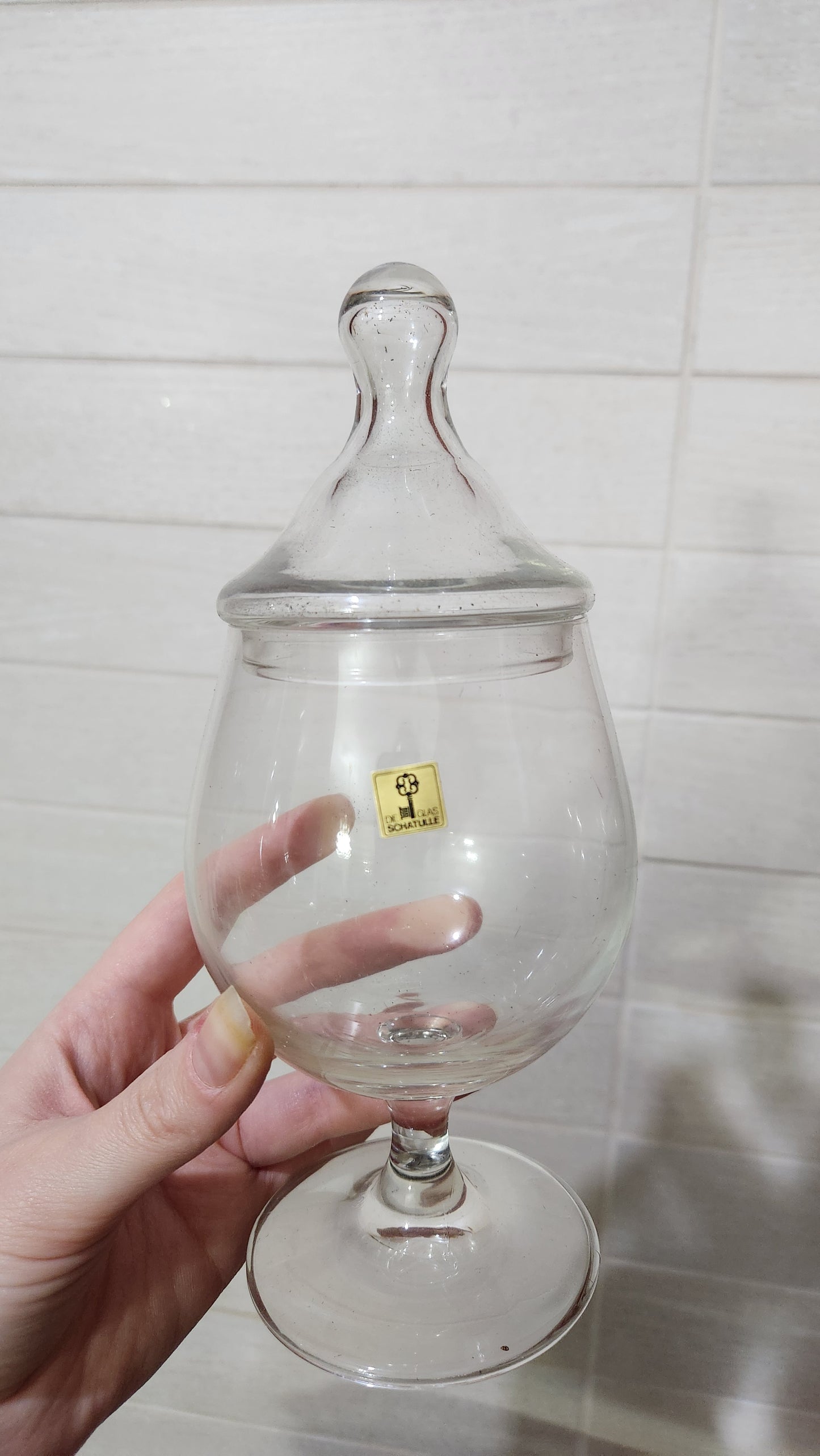 Vintage Romeo Footed Glass Candy Jars - W. Germany