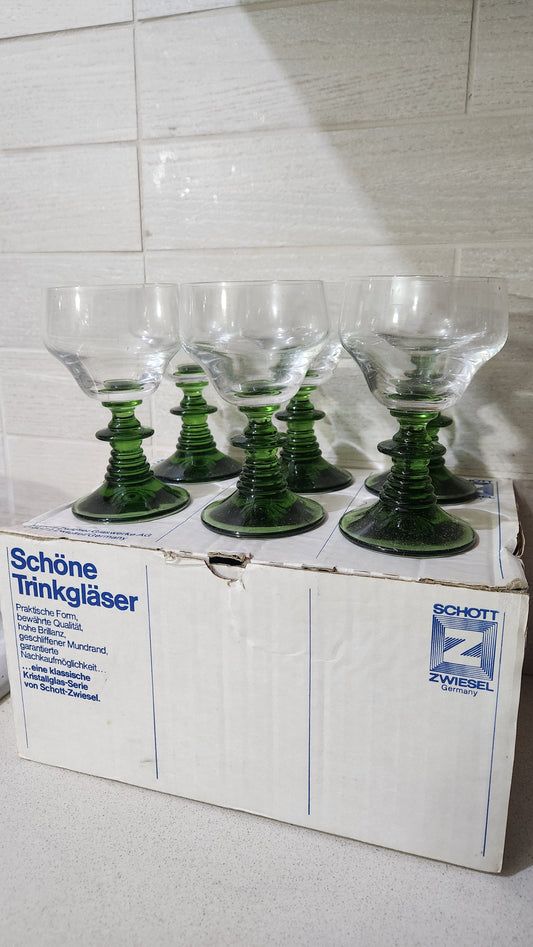 Vintage Schott Zwiesel "Roemer" Wine Glasses Set of 6