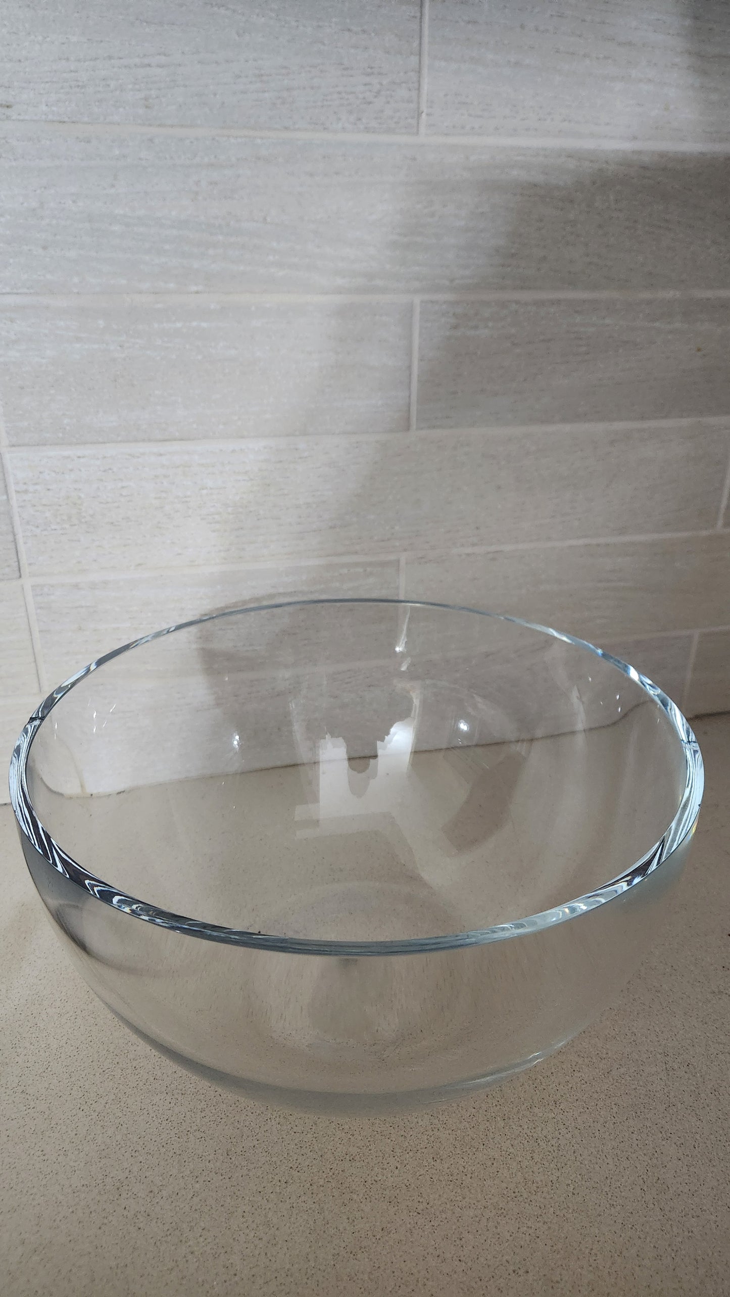 Premium Heavyweight Clear Glass Salad & Serving Bowl