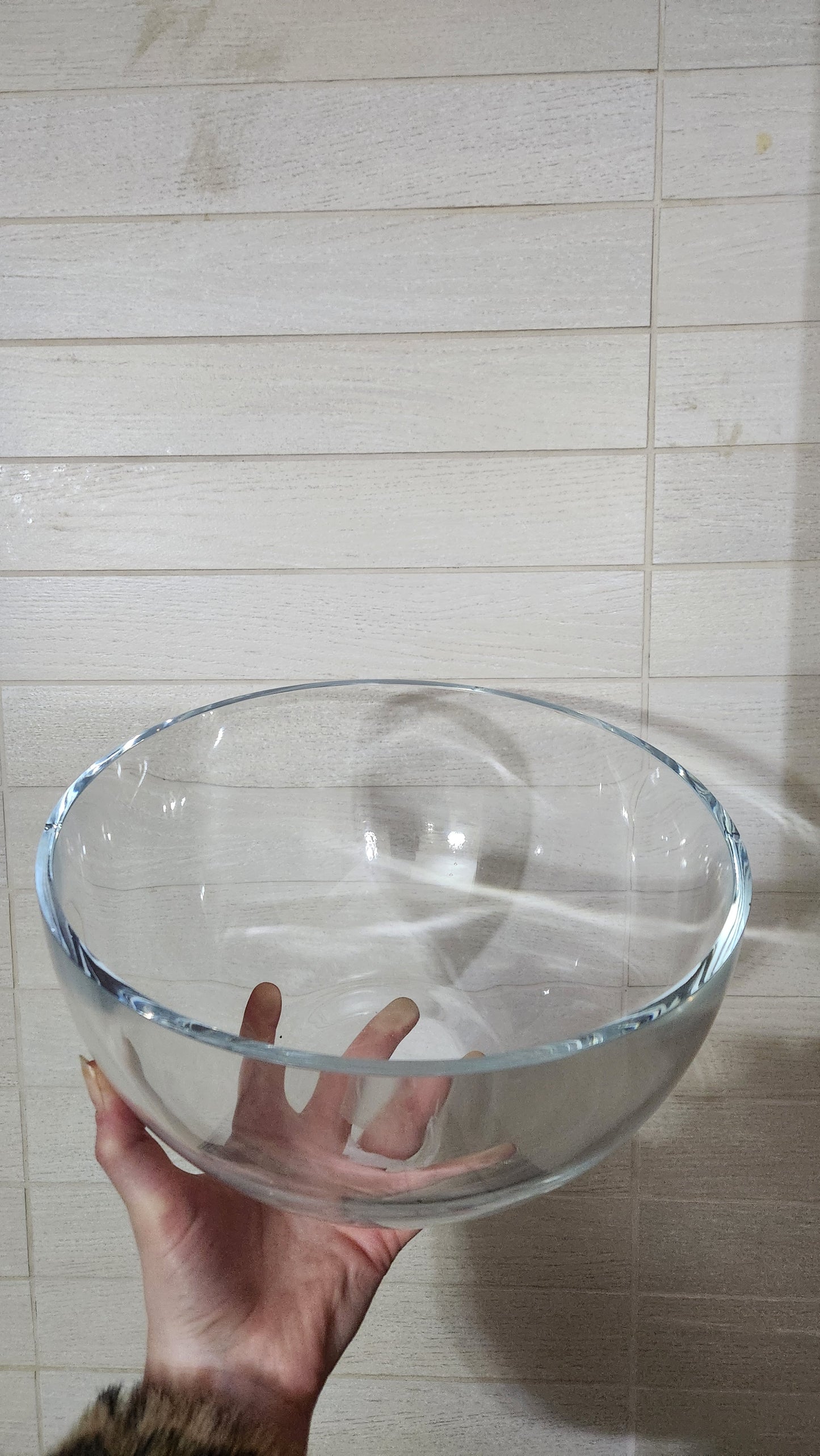Premium Heavyweight Clear Glass Salad & Serving Bowl