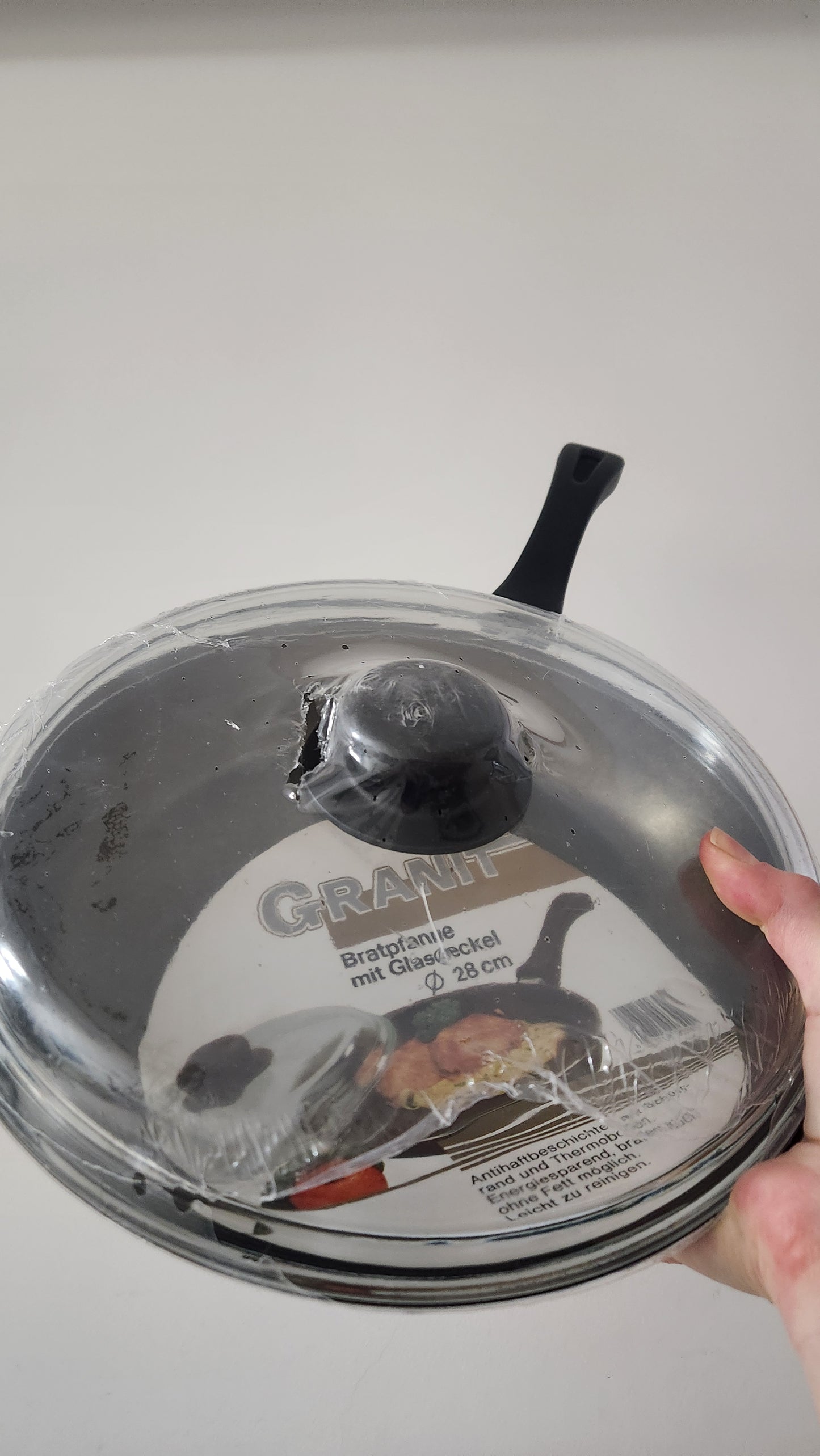 Premium 28cm Granit Non-Stick Frying Pan with Glass Lid