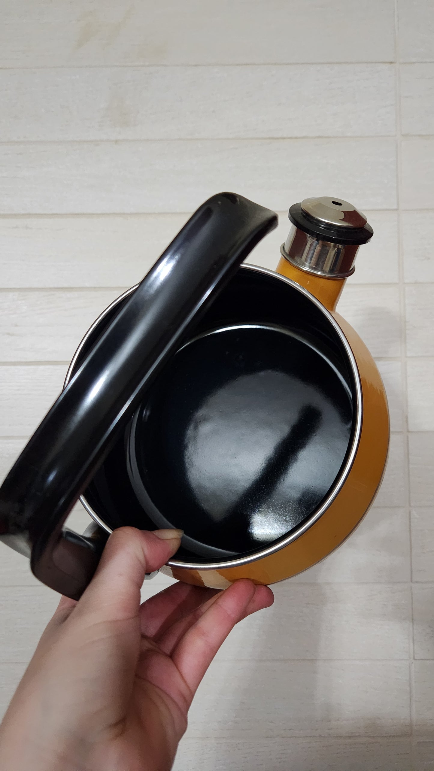 Braun-Kemmler Enamel Whistling Kettle - W. Germany - Rare Floral Retro
