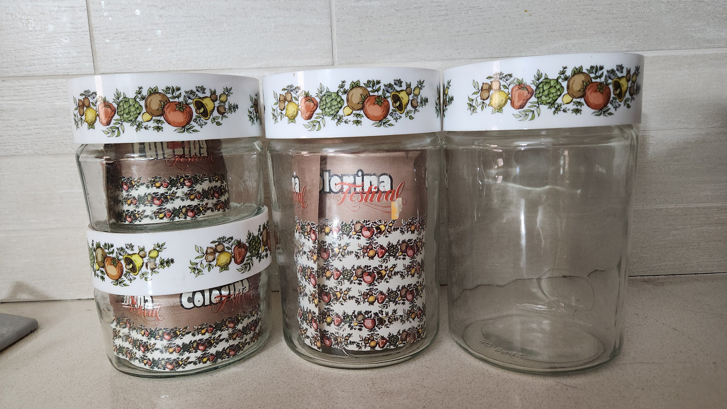 4pc Santa Marina "Spice of Life" Glass Canister Set - CorningWare Style