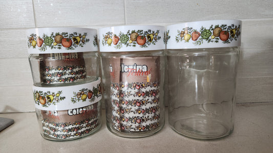 4pc Santa Marina "Spice of Life" Glass Canister Set - CorningWare Style