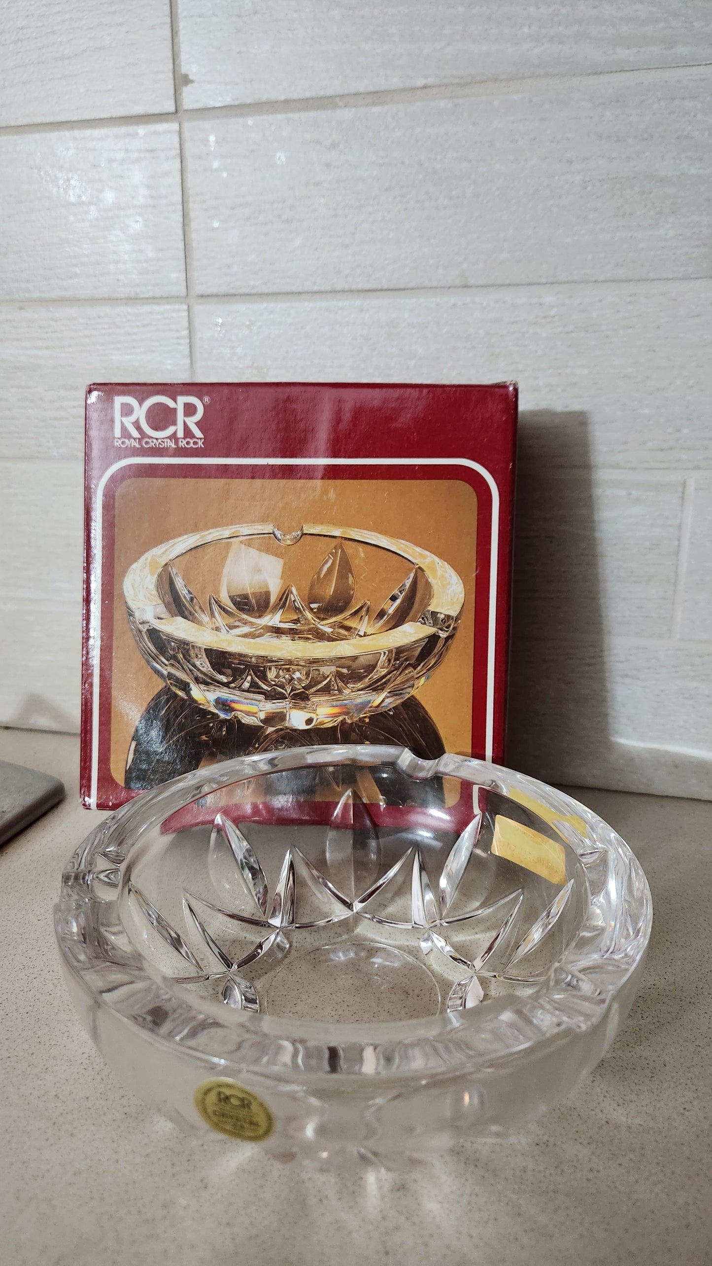 RCR Royal Crystal Rock 24% Lead Crystal Ashtray