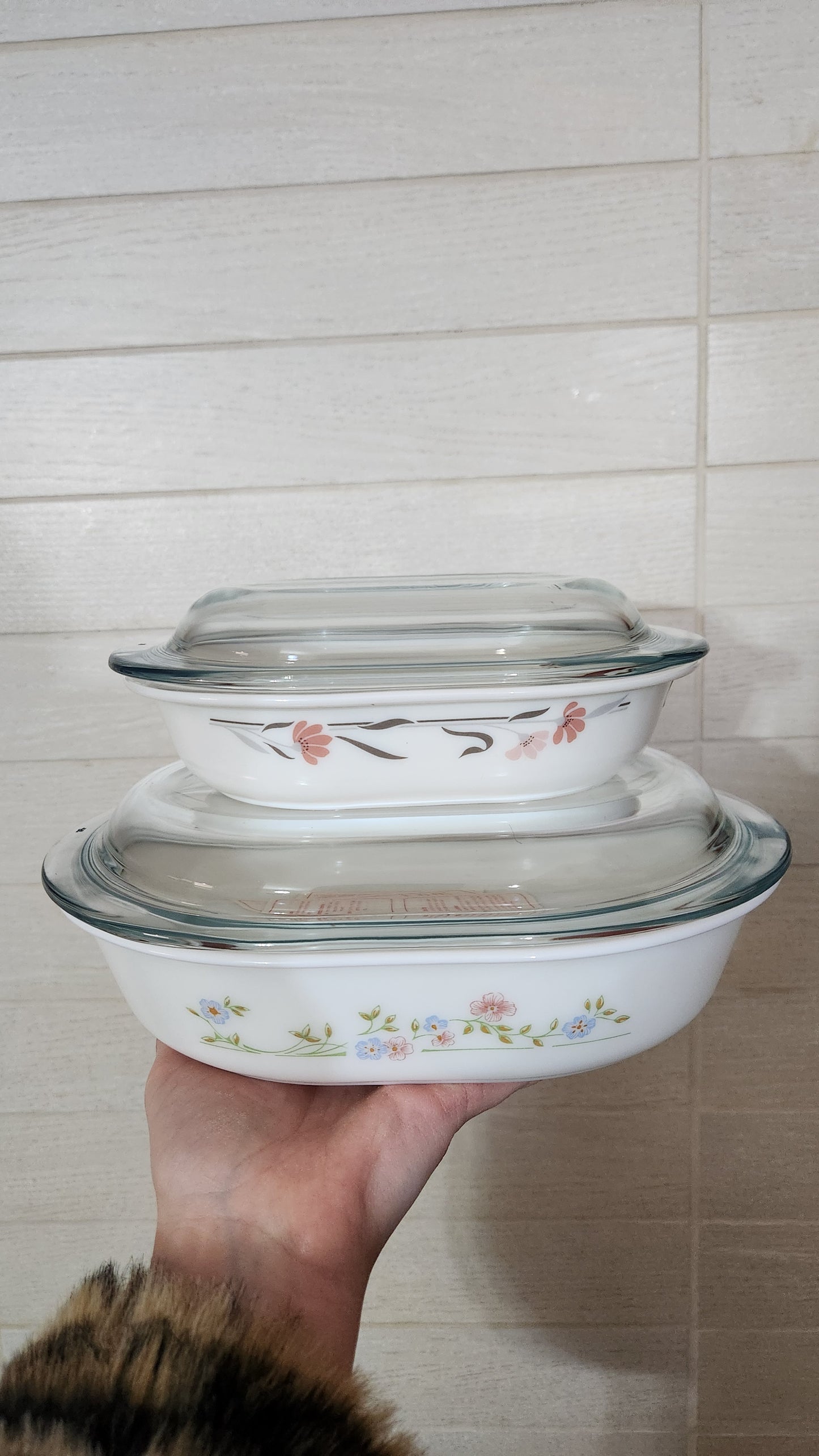 CorningWare Casserole Set with Pyrex Lids - English Meadow & Peach Floral
