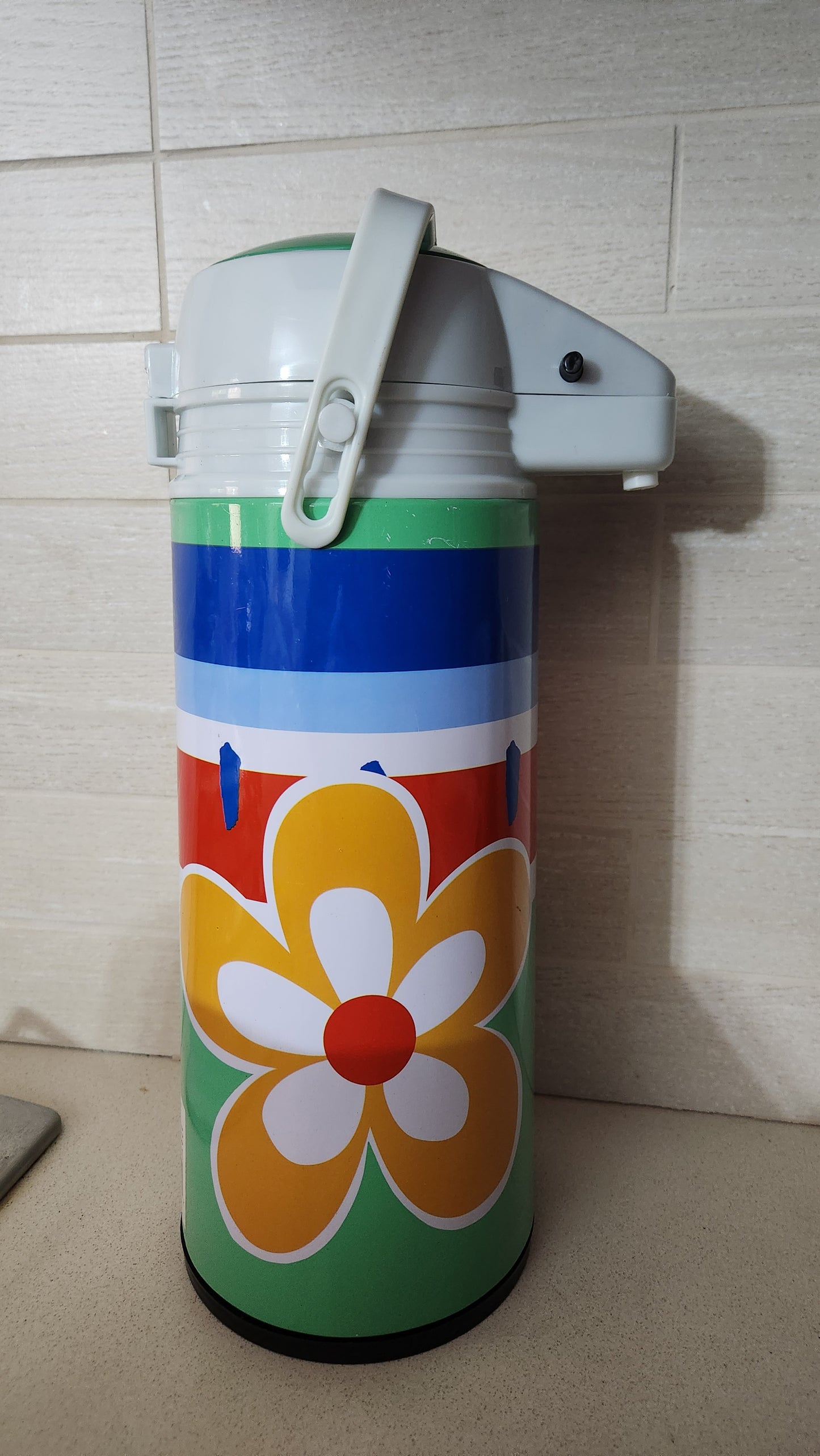 1.9L Retro Flower Print Air Pot Thermos