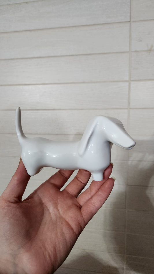 Naaman Mid-Century Modern Porcelain Dachshund Dog Figurine