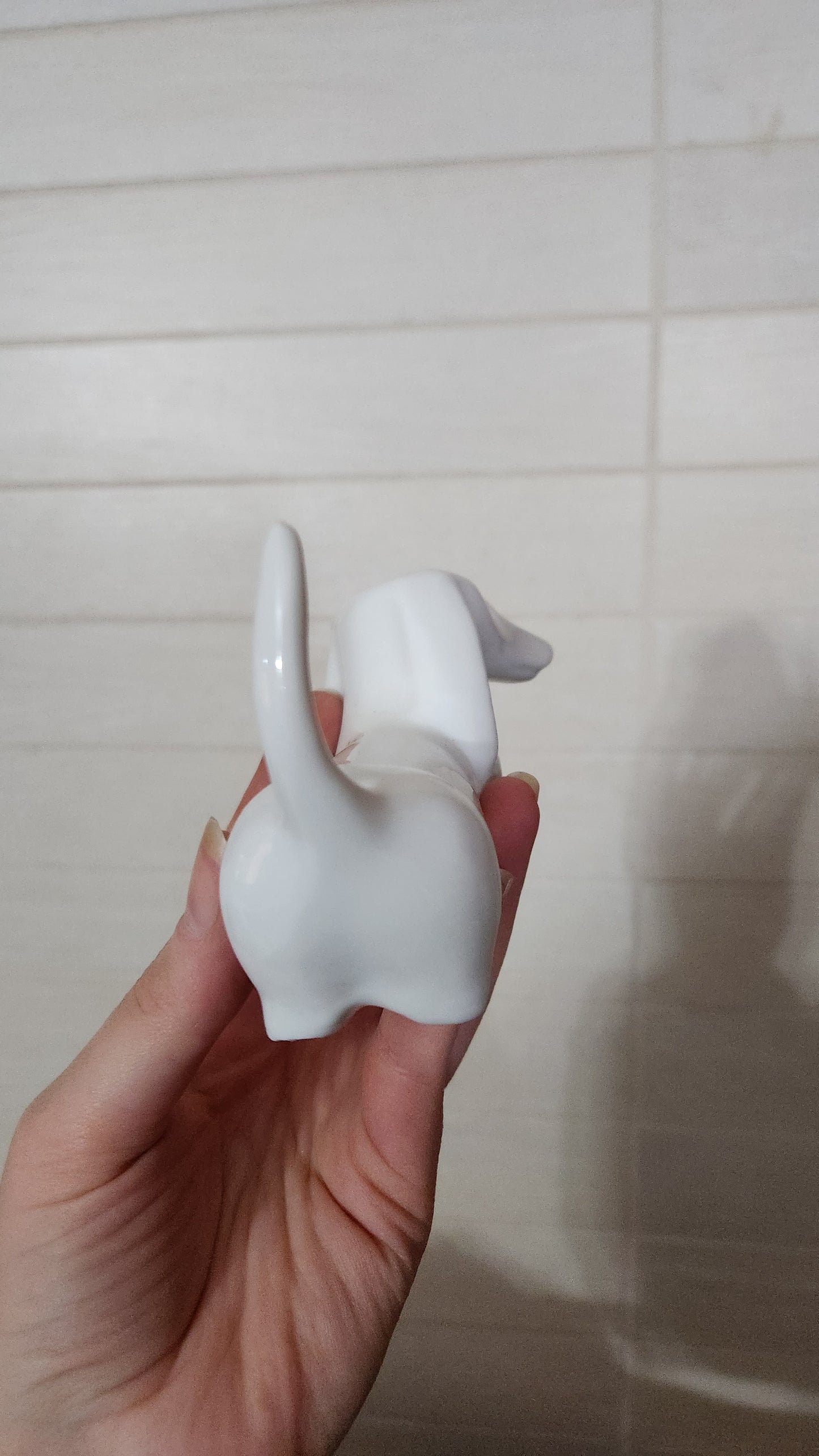 Naaman Mid-Century Modern Porcelain Dachshund Dog Figurine