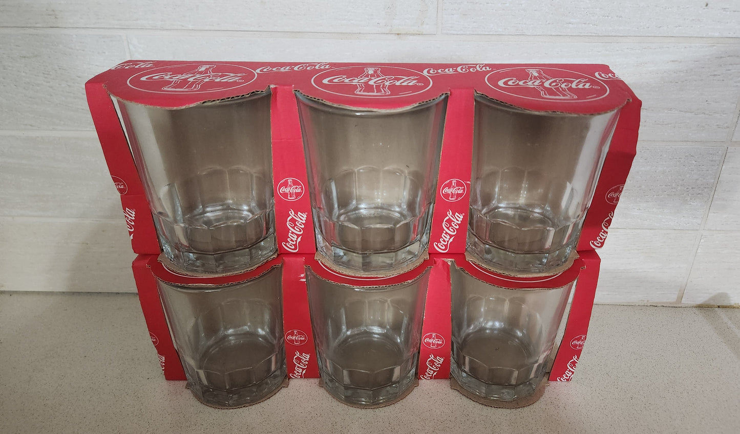 Coca-Cola Glass Set (6 Pcs) - Made in Spain - Original Vintage Packaging