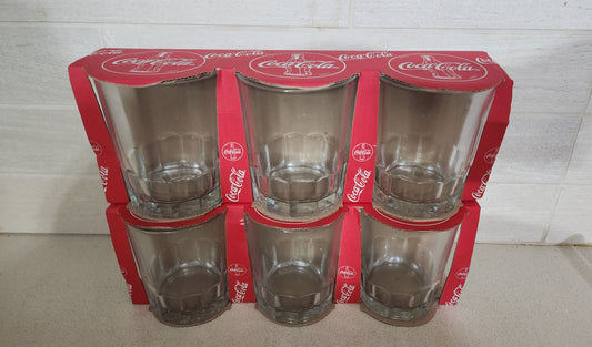 Coca-Cola Glass Set (6 Pcs) - Made in Spain - Original Vintage Packaging
