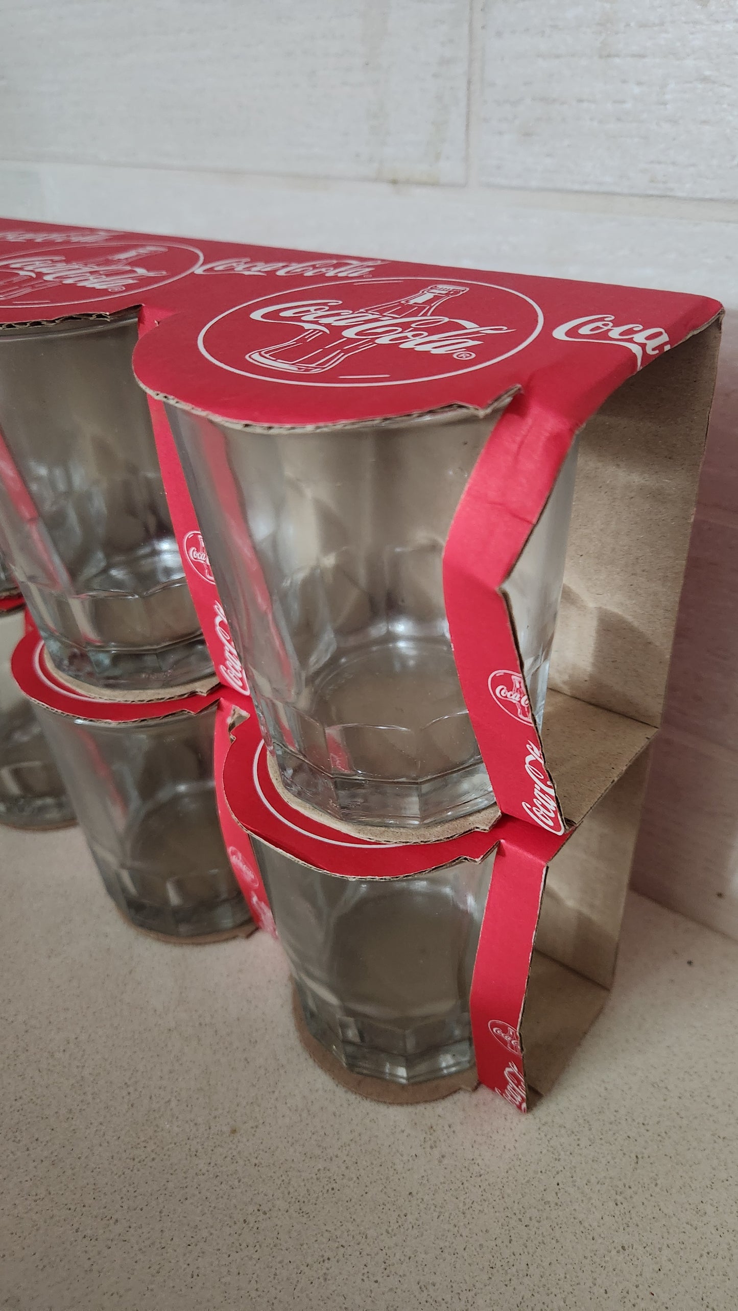 Coca-Cola Glass Set (6 Pcs) - Made in Spain - Original Vintage Packaging