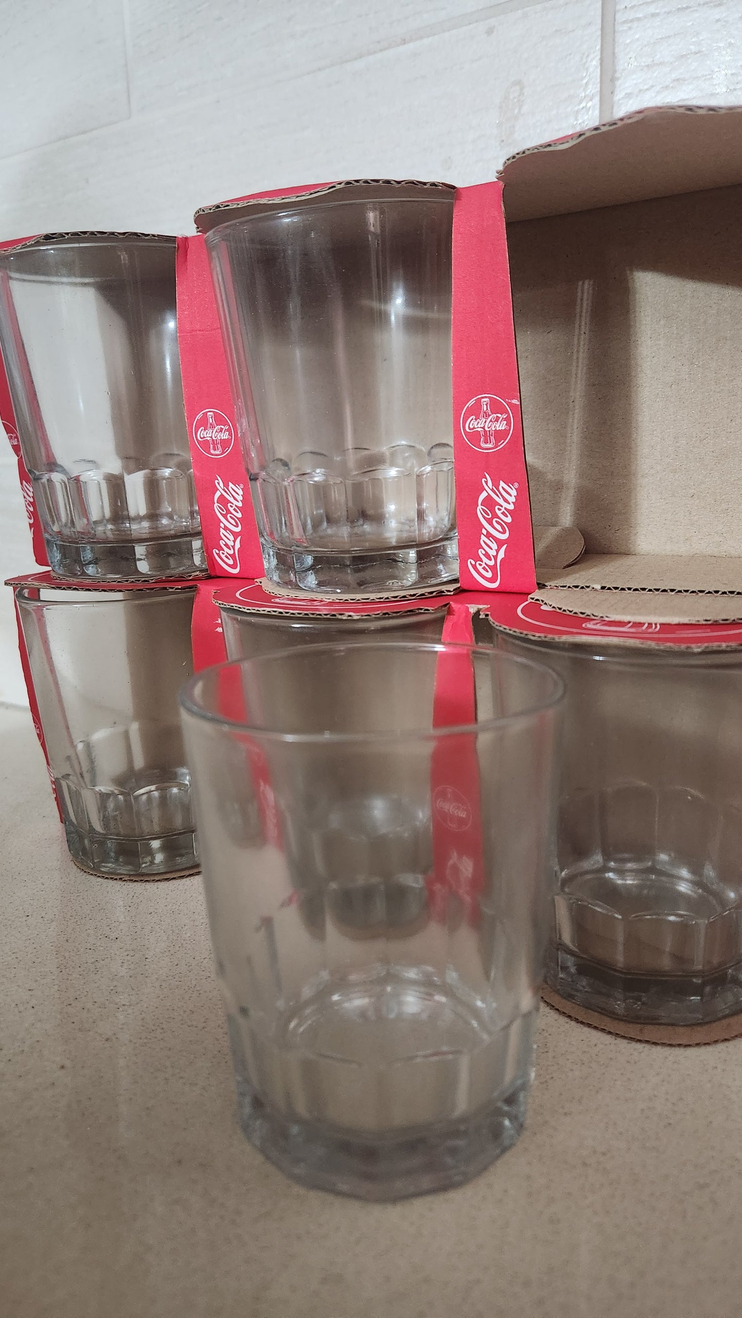 Coca-Cola Glass Set (6 Pcs) - Made in Spain - Original Vintage Packaging