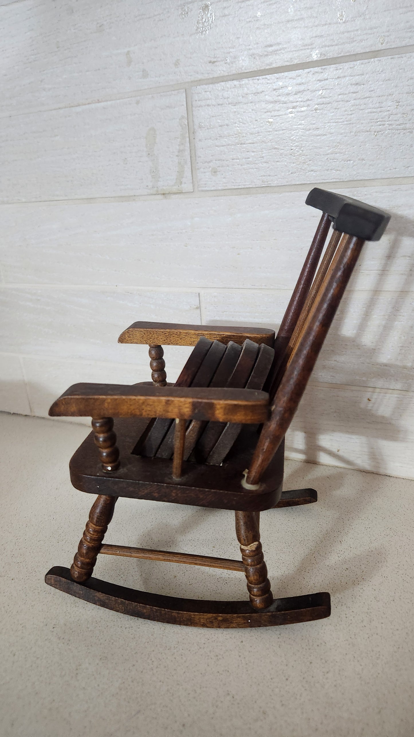 Wooden Rocking Chair Coaster Set - 5 Cork Coasters