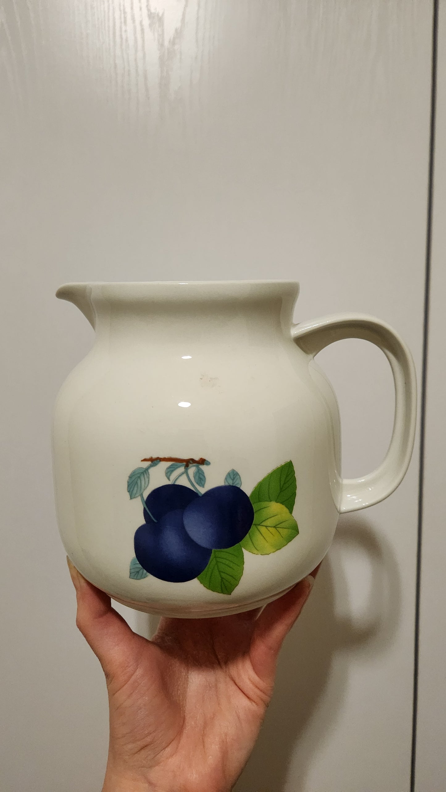 Vintage Tognana Italian Porcelain Pitcher - Fruit Pattern