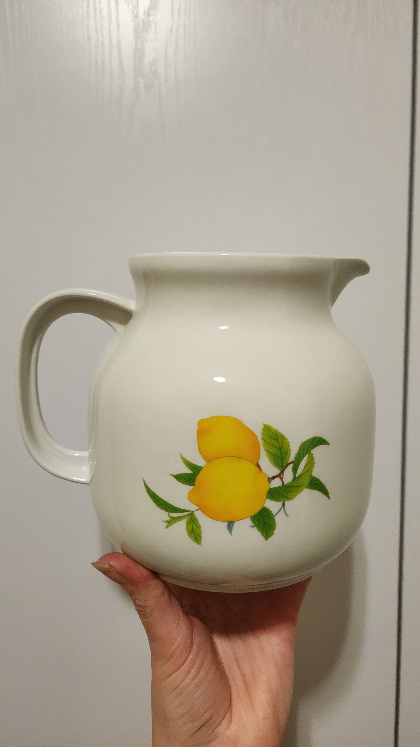 Vintage Tognana Italian Porcelain Pitcher - Fruit Pattern