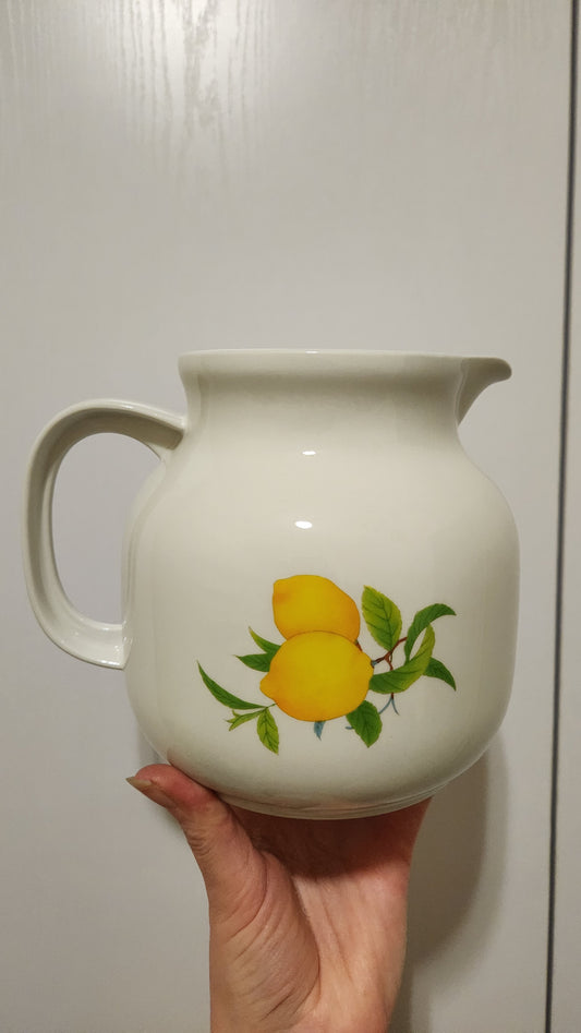 Vintage Tognana Italian Porcelain Pitcher - Fruit Pattern