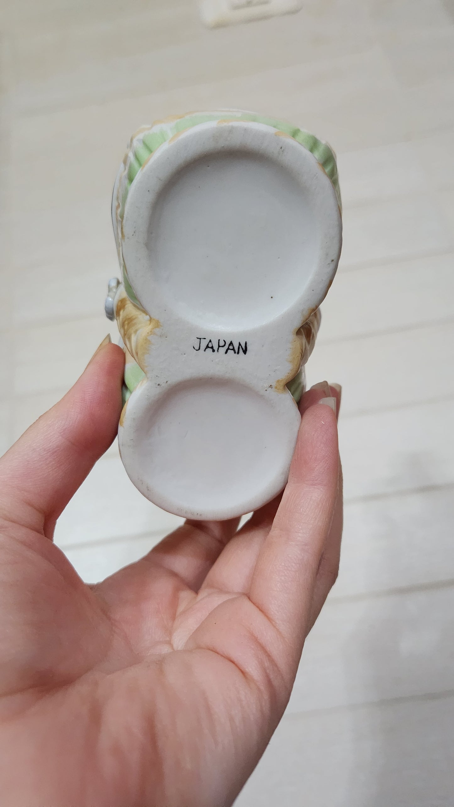 Japan Porcelain Rose Basket Salt & Pepper Shakers Set