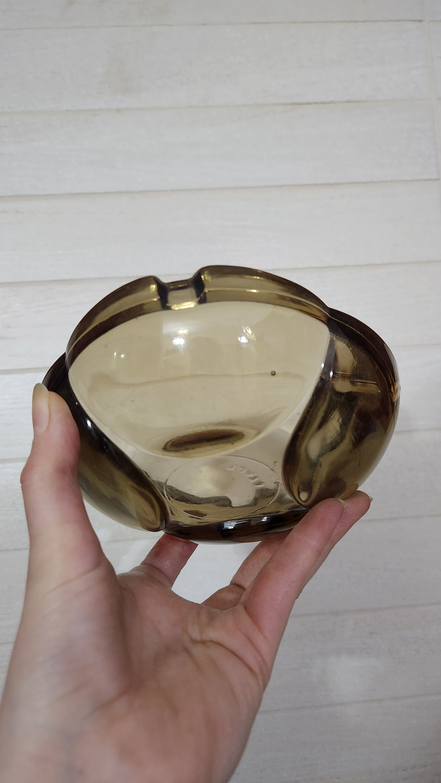Vintage Italian mid century Amber Glass Ashtray