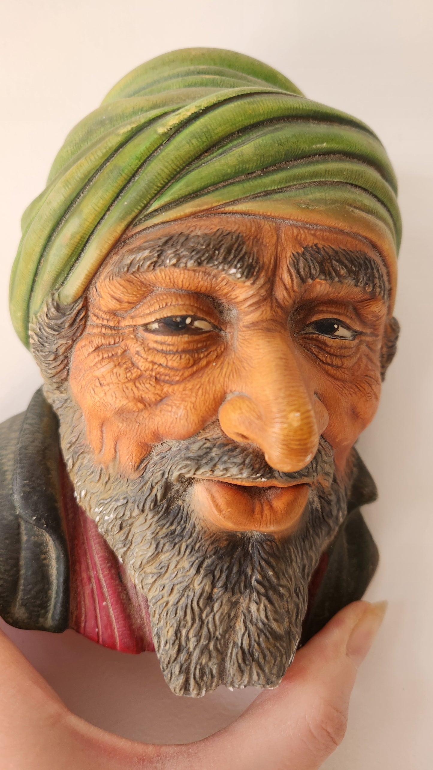 Vintage Bossons England Chalkware Head "The Kurd" (1961) – Hand Painted Wall Mask