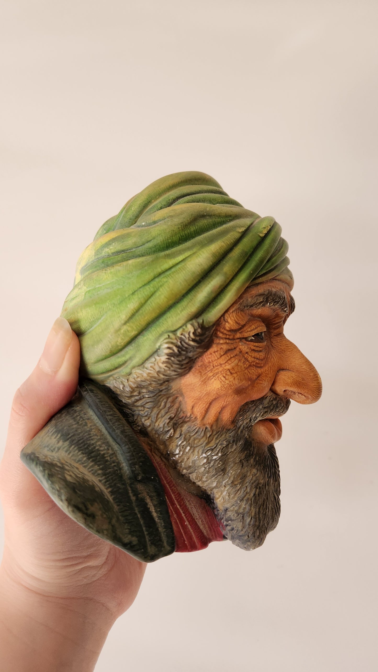 Vintage Bossons England Chalkware Head "The Kurd" (1961) – Hand Painted Wall Mask